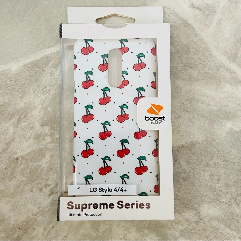 LG stylo 4/4T white cherry ultimate protective phone case supreme series